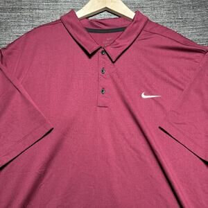 Nike Polo Shirt Men's 4XL Maroon Short Sleeve Dri Fit Casual Golf